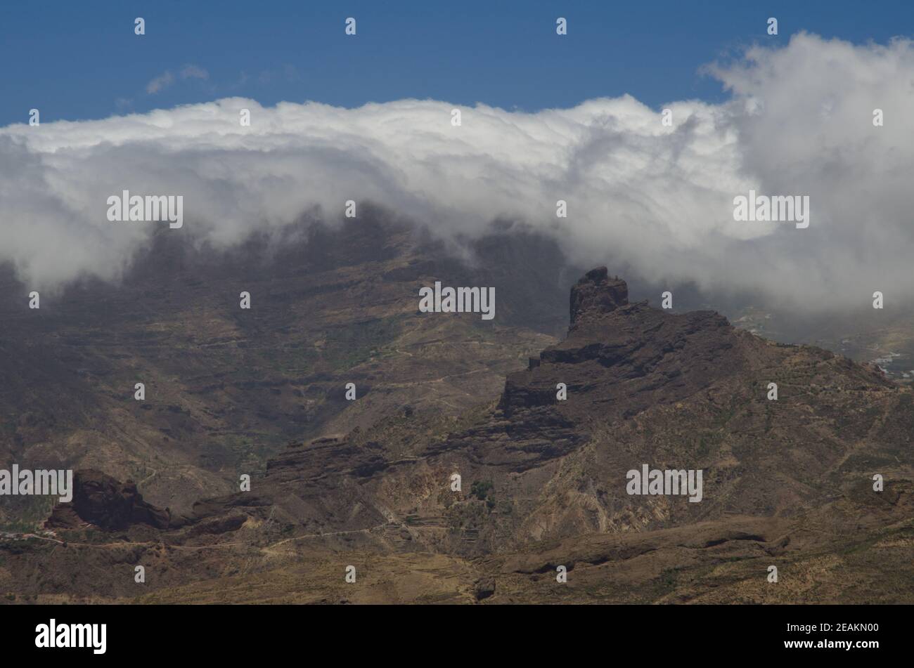 Roque Bentaiga im Nublo Rural Park. Stockfoto