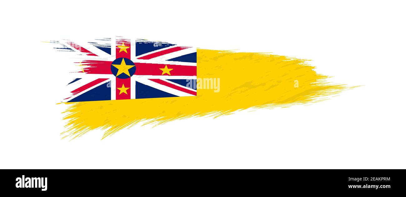 Flagge von Niue in Grunge Pinselstrich, Vektor Grunge Illustration. Stock Vektor