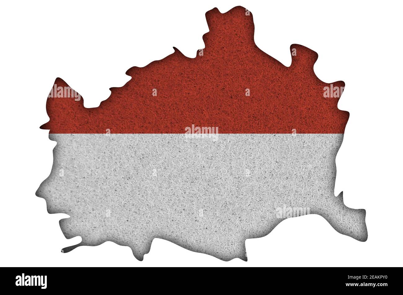 Karte und Flagge von Wien auf Filz Stockfoto