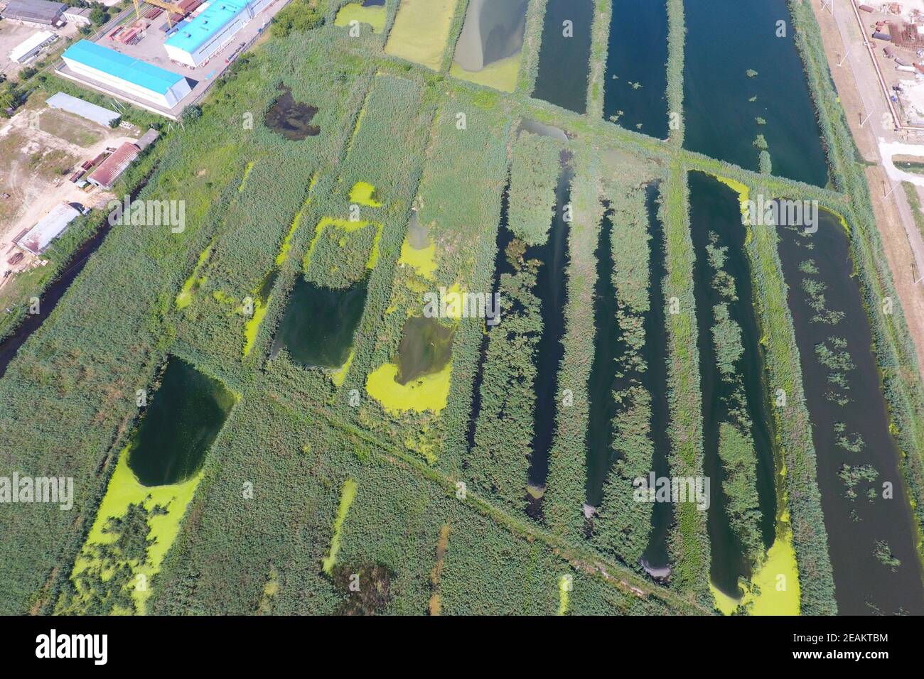 Die Kläranlage in Slavjansk-auf Kuban. Wasser für sewa Stockfoto