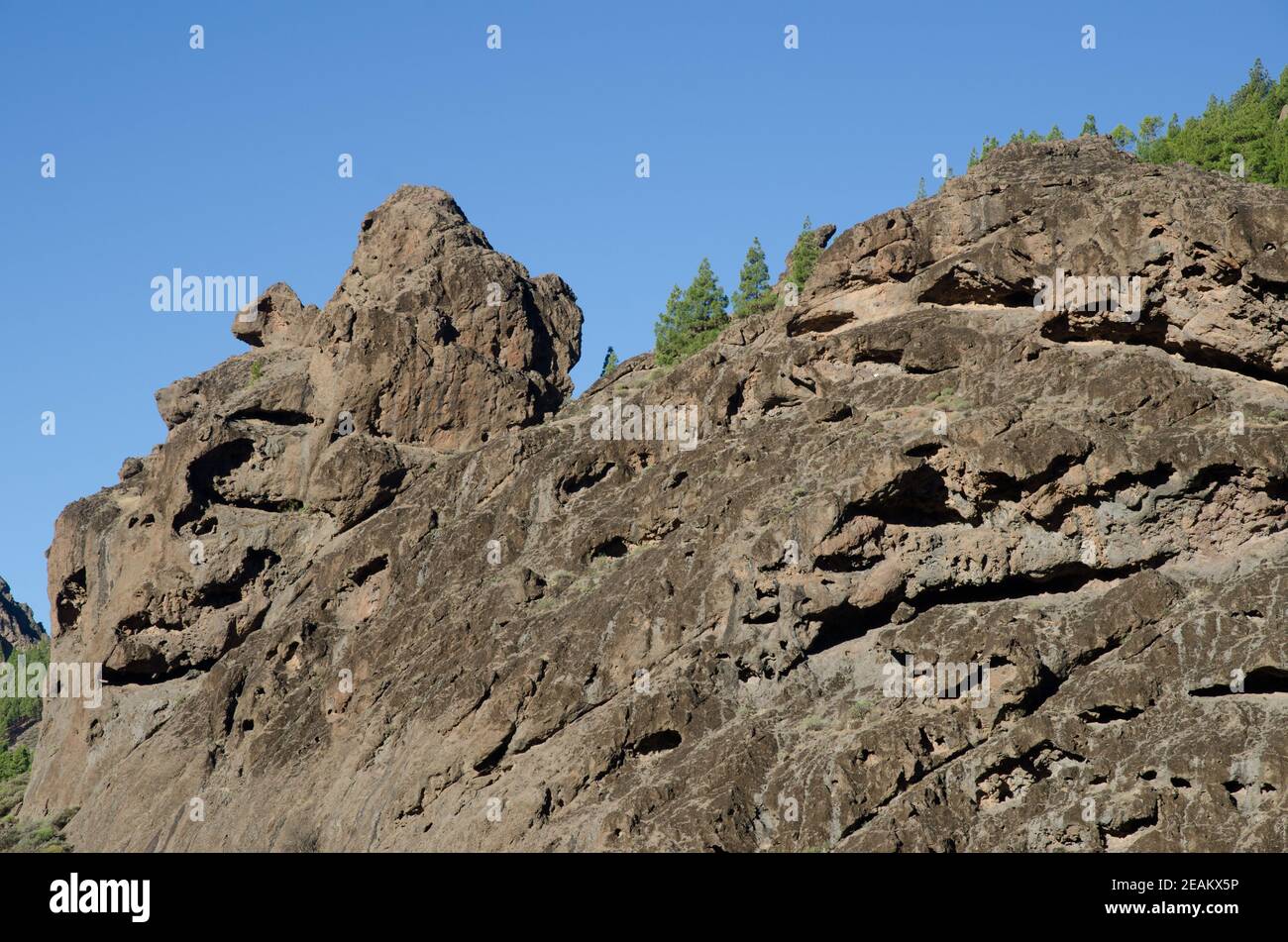 Felsklippe im Naturdenkmal Nublo. Stockfoto