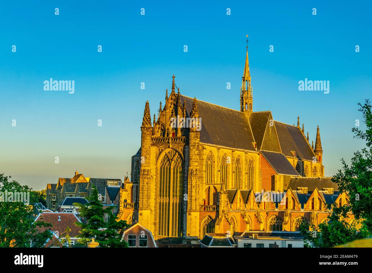 Hooglandse Kerk aus der Burcht van Leiden in Leiden, Niederlande Stockfoto