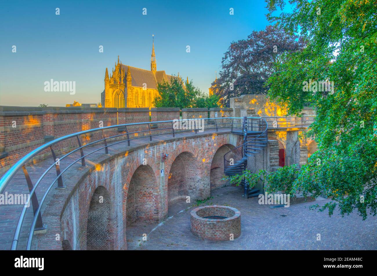 Hooglandse Kerk aus der Burcht van Leiden in Leiden, Niederlande Stockfoto