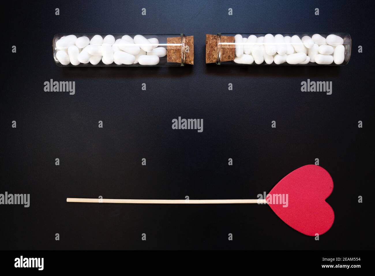 Jordan Mandeln und Herzform, Hochzeitsdekoration Stockfoto