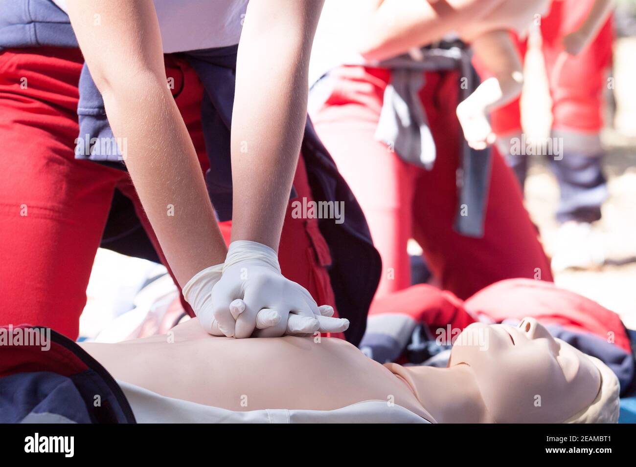 Hlw - Herz-Lungen-Wiederbelebung und Erste Hilfe Kurs Stockfoto