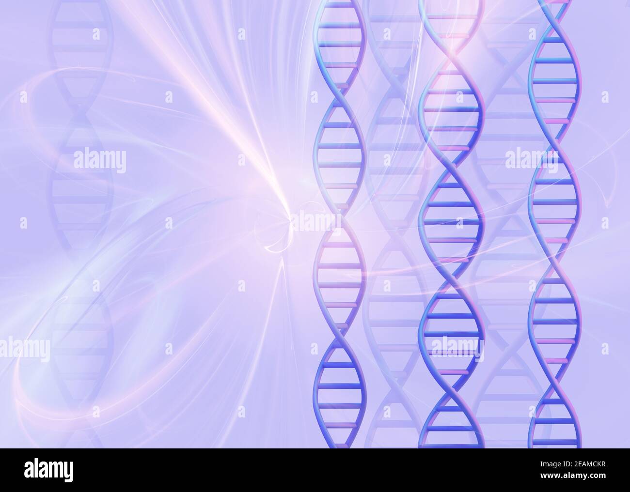 DNA-Moleküle Struktur auf hellem Hintergrund. Science and Technology Konzept, 3d Render Stockfoto