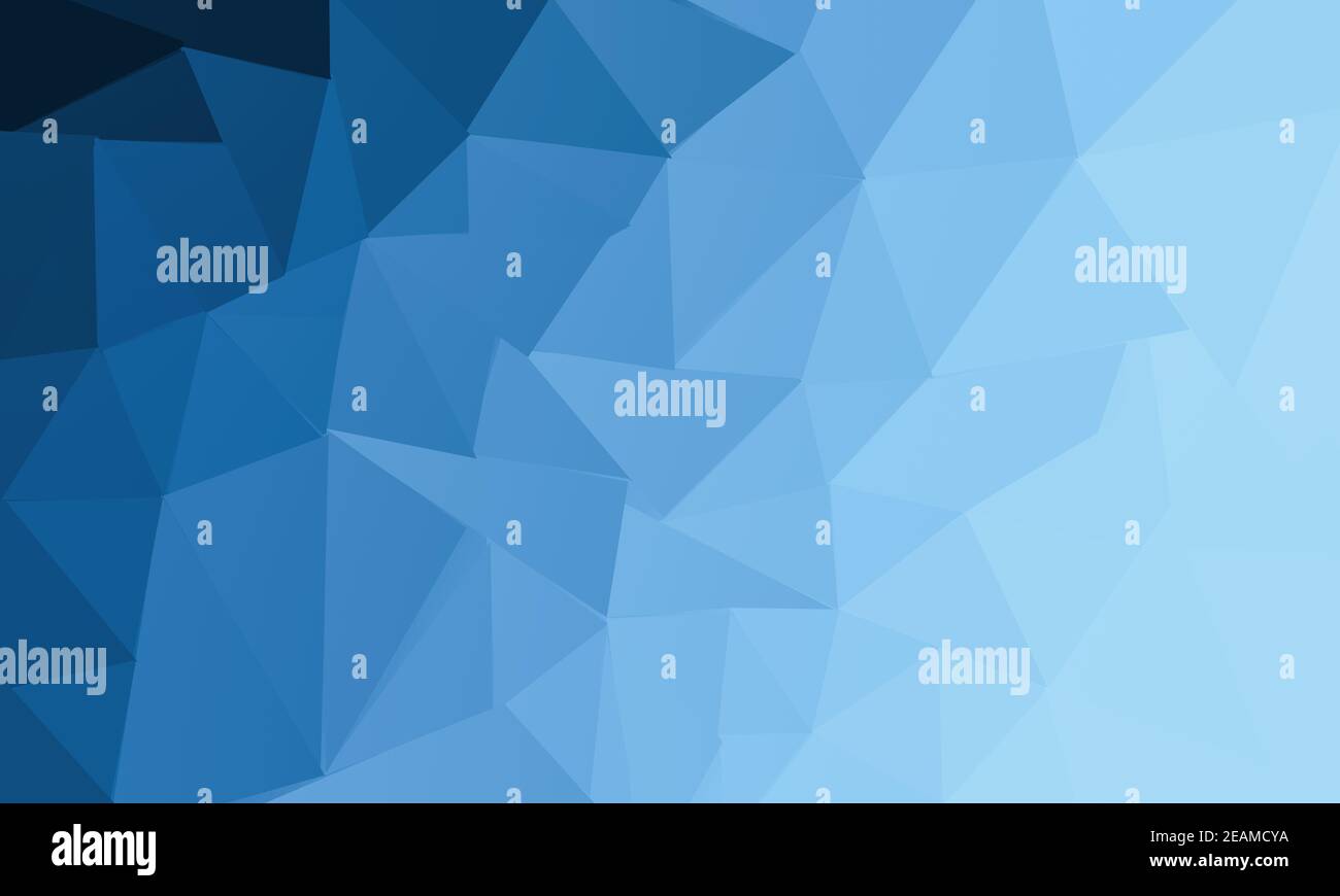 Blauer leerer niedriger Polygonhintergrund. Digitale futuristische Textur Stockfoto