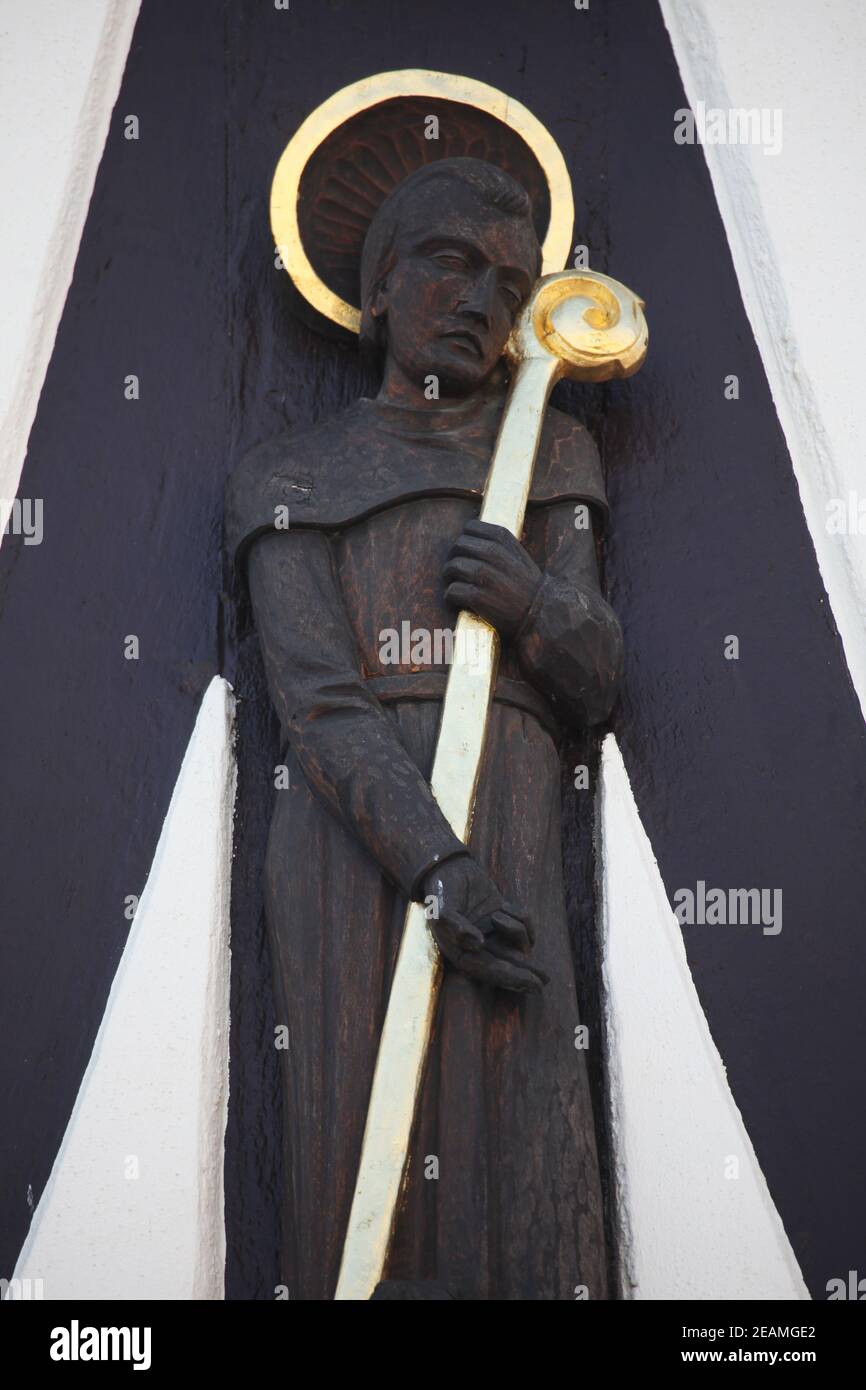 St. Augustine, Statue auf der Hauptstraße von Miltenberg in Franken