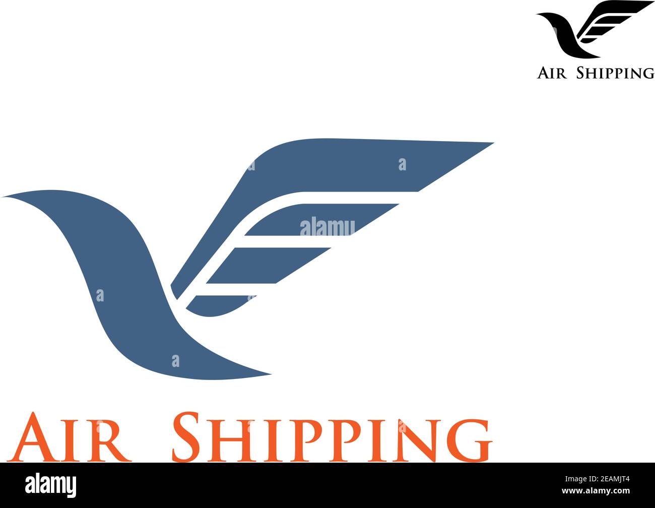 Taubenvogel mit großem Flügel als Luftpost und Post Symbol oder Emblem Stock Vektor