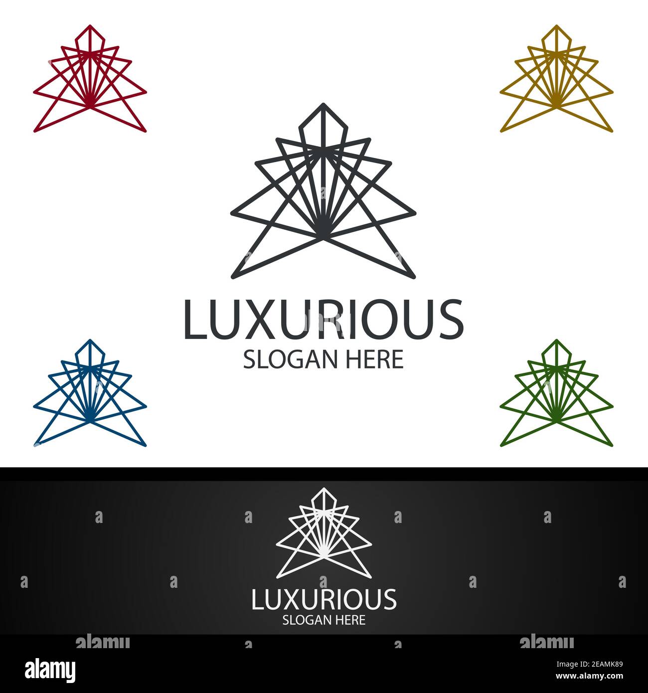 Luxuriöses Royal Logo für Schmuck, Hochzeit, Hotel oder Mode Stockfoto