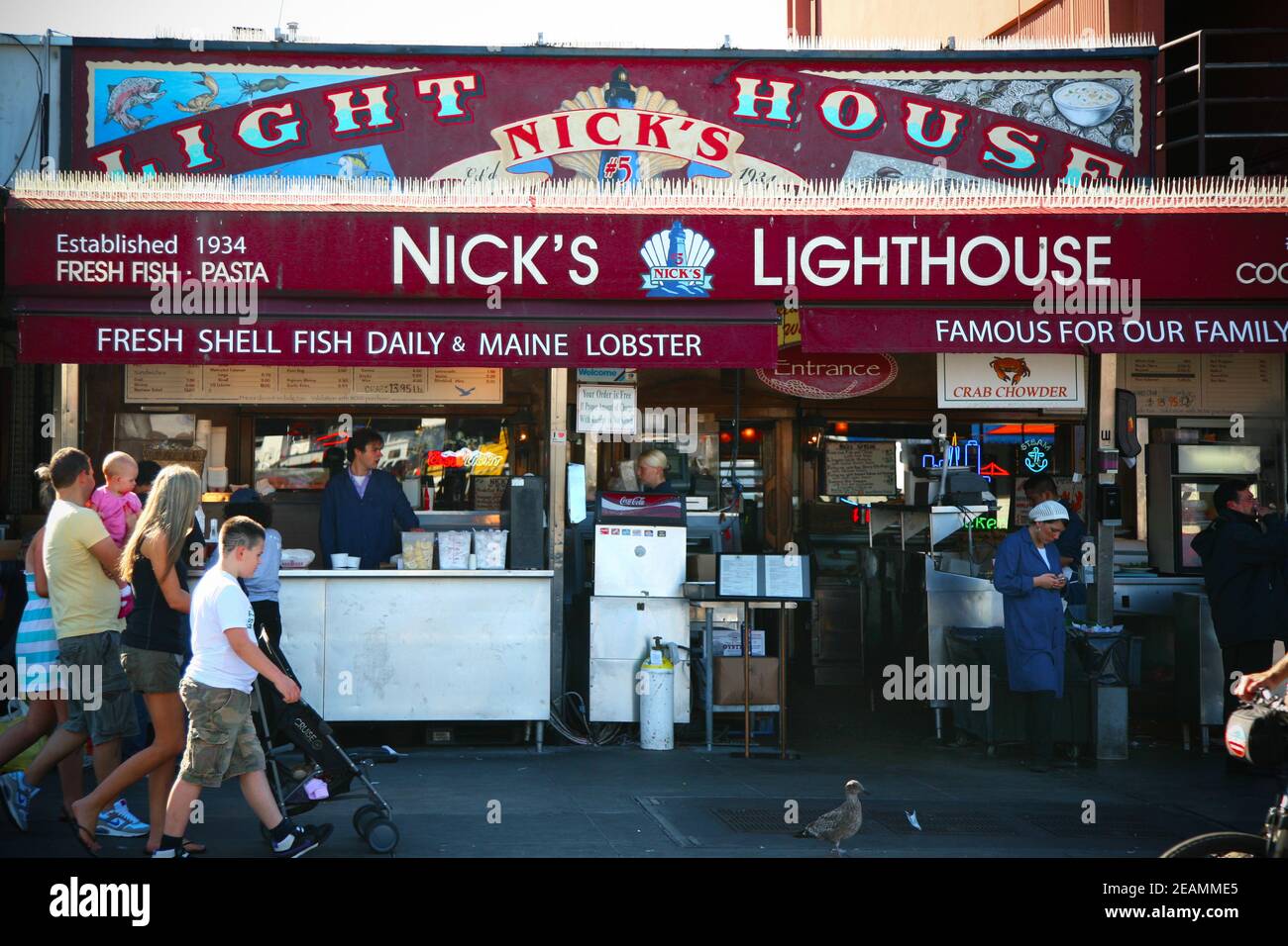 Nicks Leuchtturm-Restaurant vor der Tür in San Francisco Stockfoto