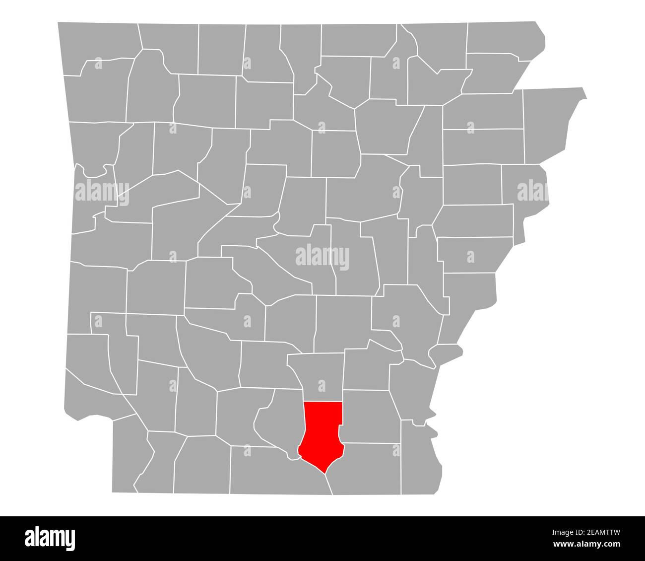 Karte von Bradley in Arkansas Stockfoto