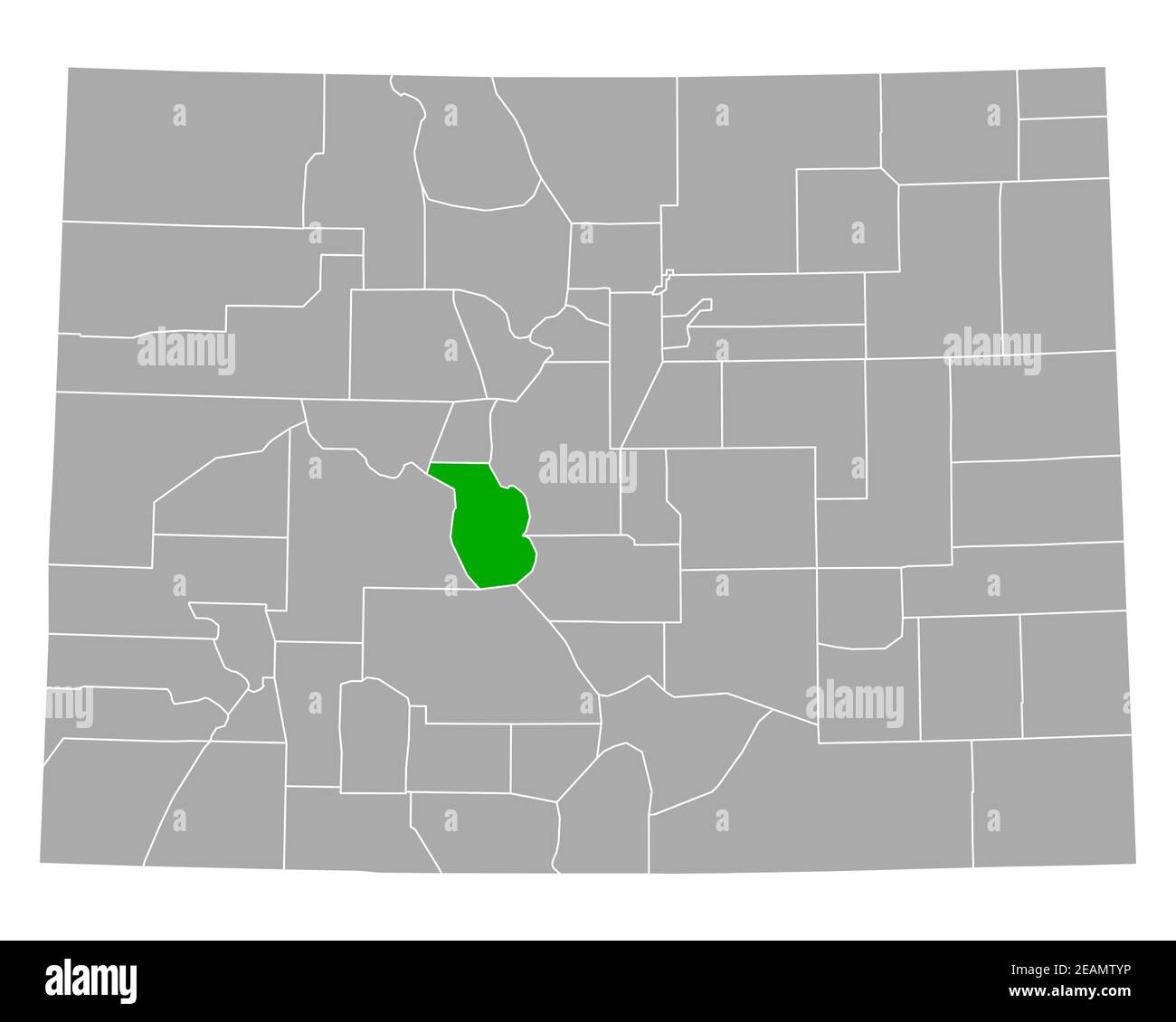 Karte von Chaffee in Colorado Stockfoto