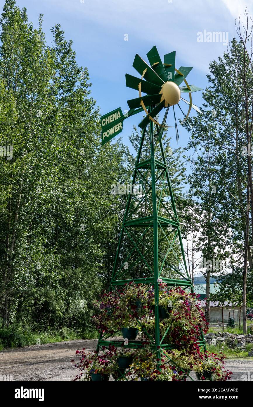 Chena Hot Springs erforscht eine Vielzahl von Stromalternativen, um sein Resort in Fairbanks, Alaska, mit Energie zu versorgen Stockfoto