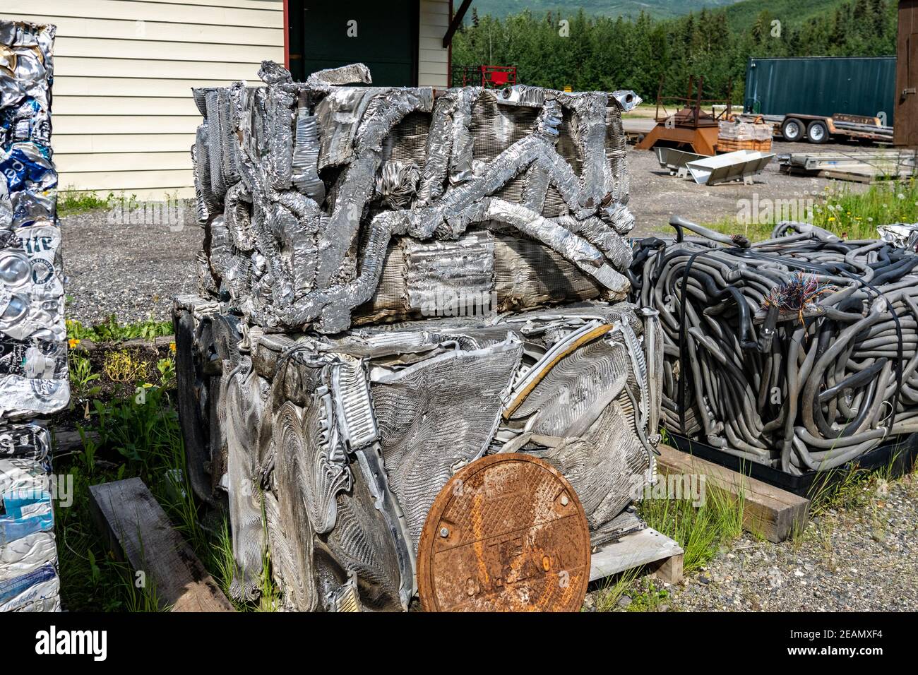 Chena Hot Springs in Fairbanks, Alaska, erforscht eine Vielzahl von Alternativen im Umgang mit seinen Abfällen Stockfoto