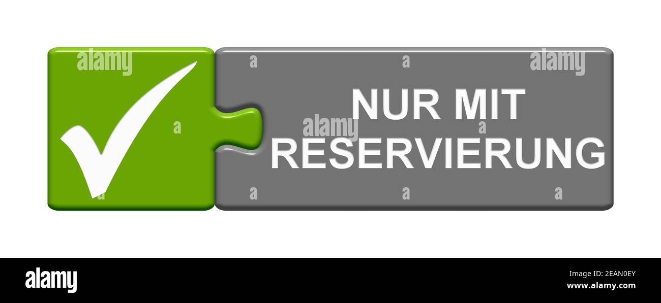 Puzzle-Taste zeigt nur mit Reservierung in deutscher Sprache mit an Abbildung 3D ankreuzen Stockfoto