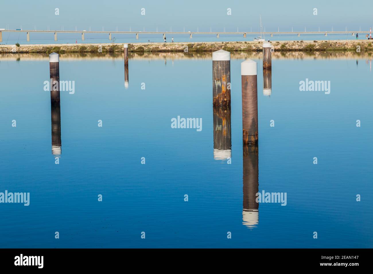 Vasco da Gama Brücke auf dem Tejo Fluss Stockfoto