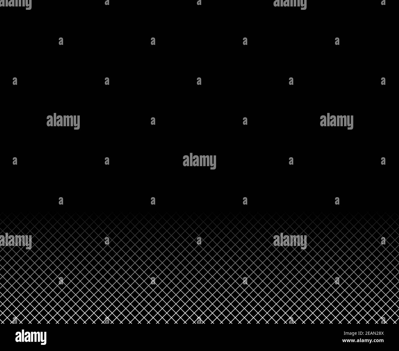 Diagonale Linien und Gitter mit weißer Farbe auf schwarzem Hintergrund Stockfoto