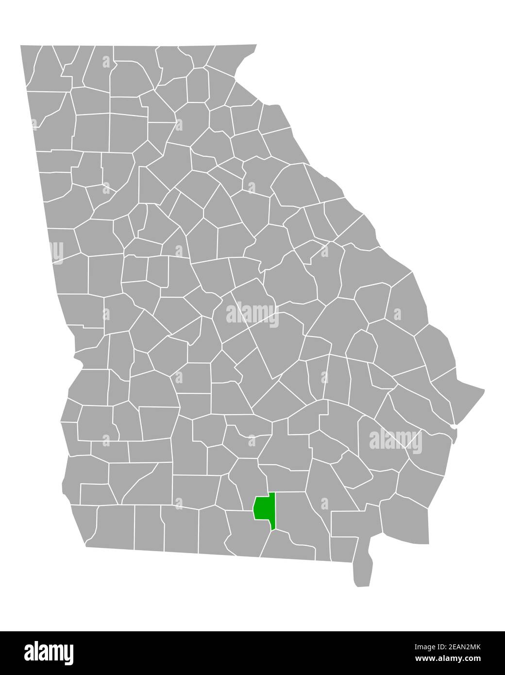 Karte von Lanier in Georgien Stockfoto