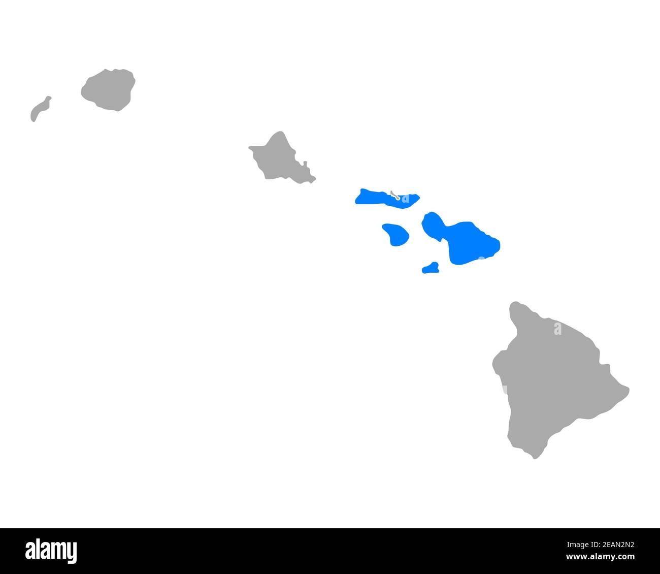 Karte von Maui in Hawaii Stockfoto