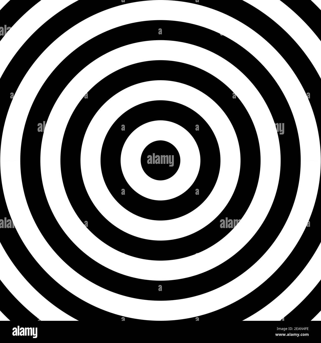 Geometrischer Kreis mit schwarzer und weißer Farbe Stockfoto