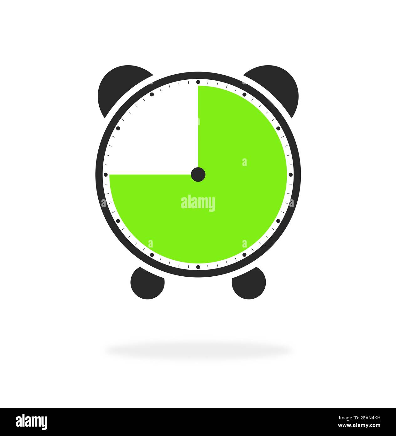 45 Sekunden, 45 Minuten oder 9 Stunden - Alarmsymbol grün und schwarz Stockfoto