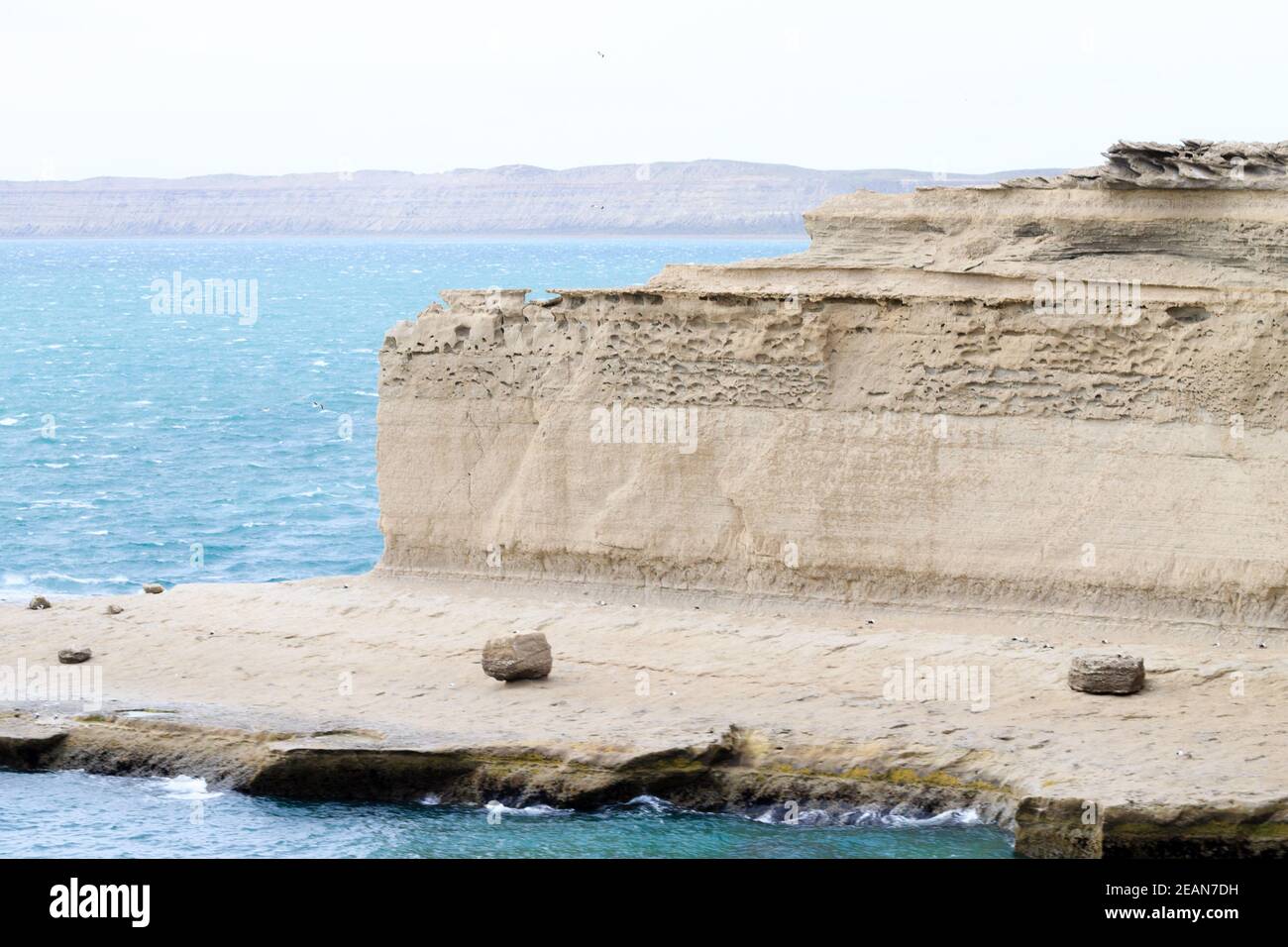 Valdes Peninsula Strandlandschaft, Patagonien, Argentinien Stockfoto