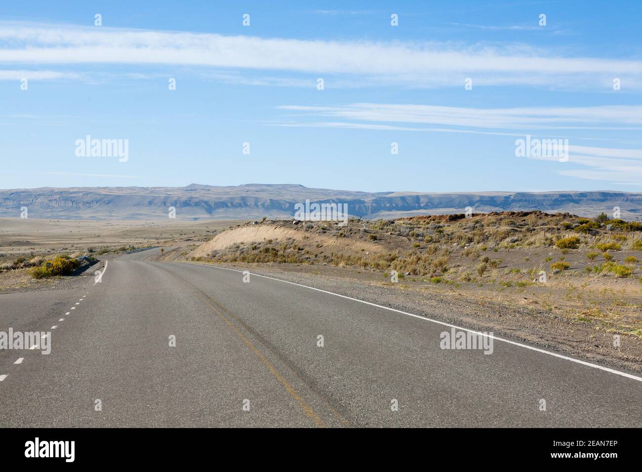 Straße nach El Chalten, Patagonien Reise, Argentinien. Stockfoto