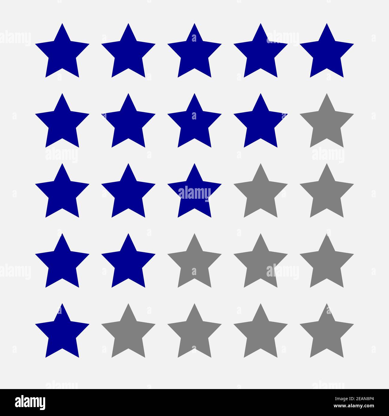 Symbol für Bewertung - flaches Design, Symbol im Glyphen-Stil - Blau Stock Vektor