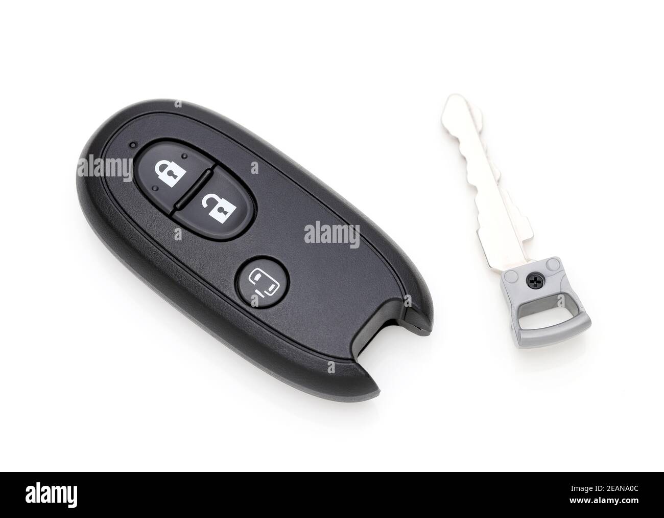 Auto Fahrzeug modernen schwarzen Schlüssel Fernbedienung haben Front-Taste, Schiebe-Tür-Taste. Stockfoto