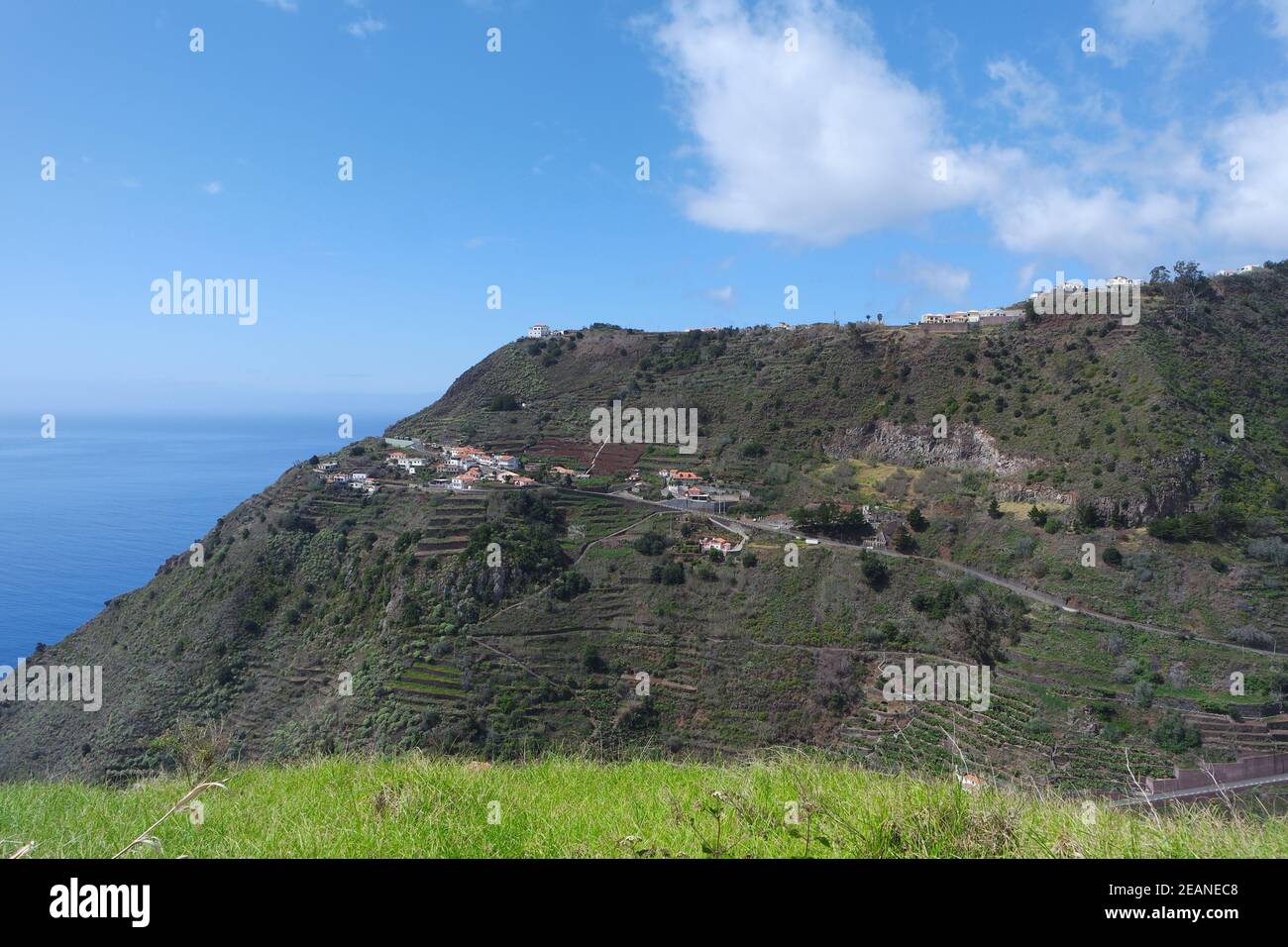 Landschaft mit terrassierten Feldern, Madeira Stockfoto