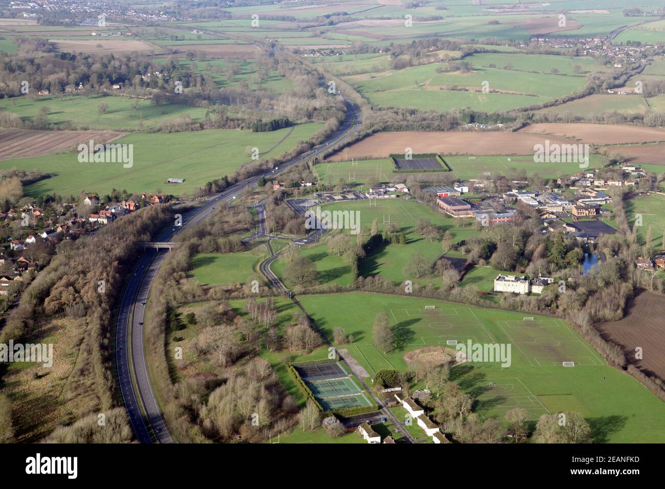 Luftaufnahme bei Holton bei Oxford Stockfoto