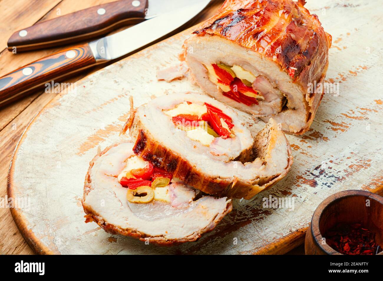 Leckere Fleischbrötchen Stockfoto