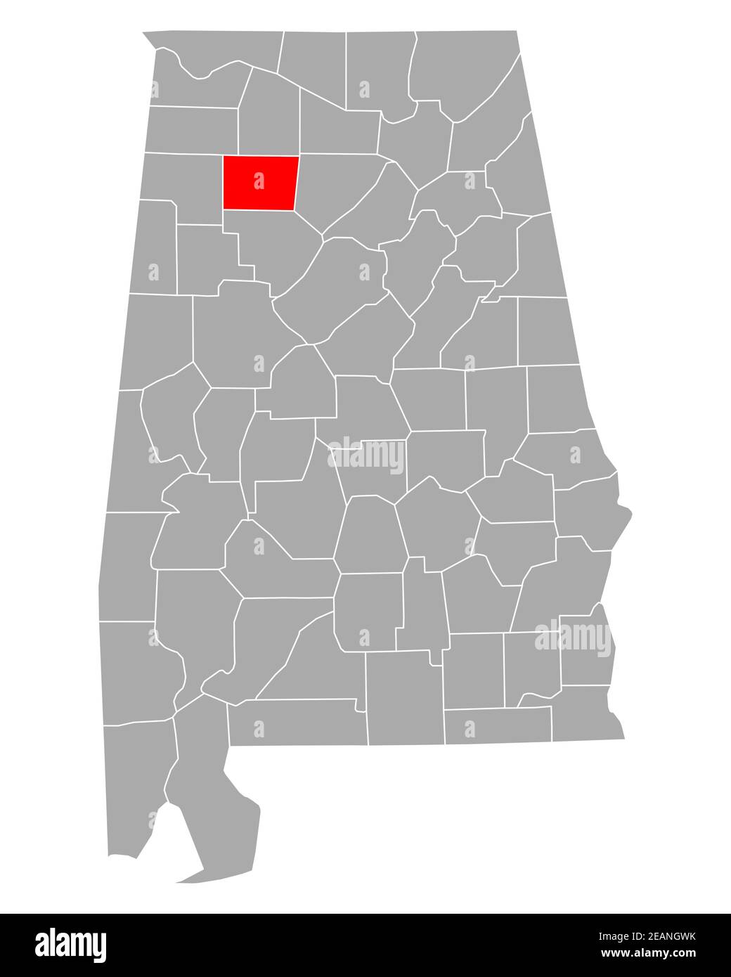 Karte von Winston in Alabama Stockfoto