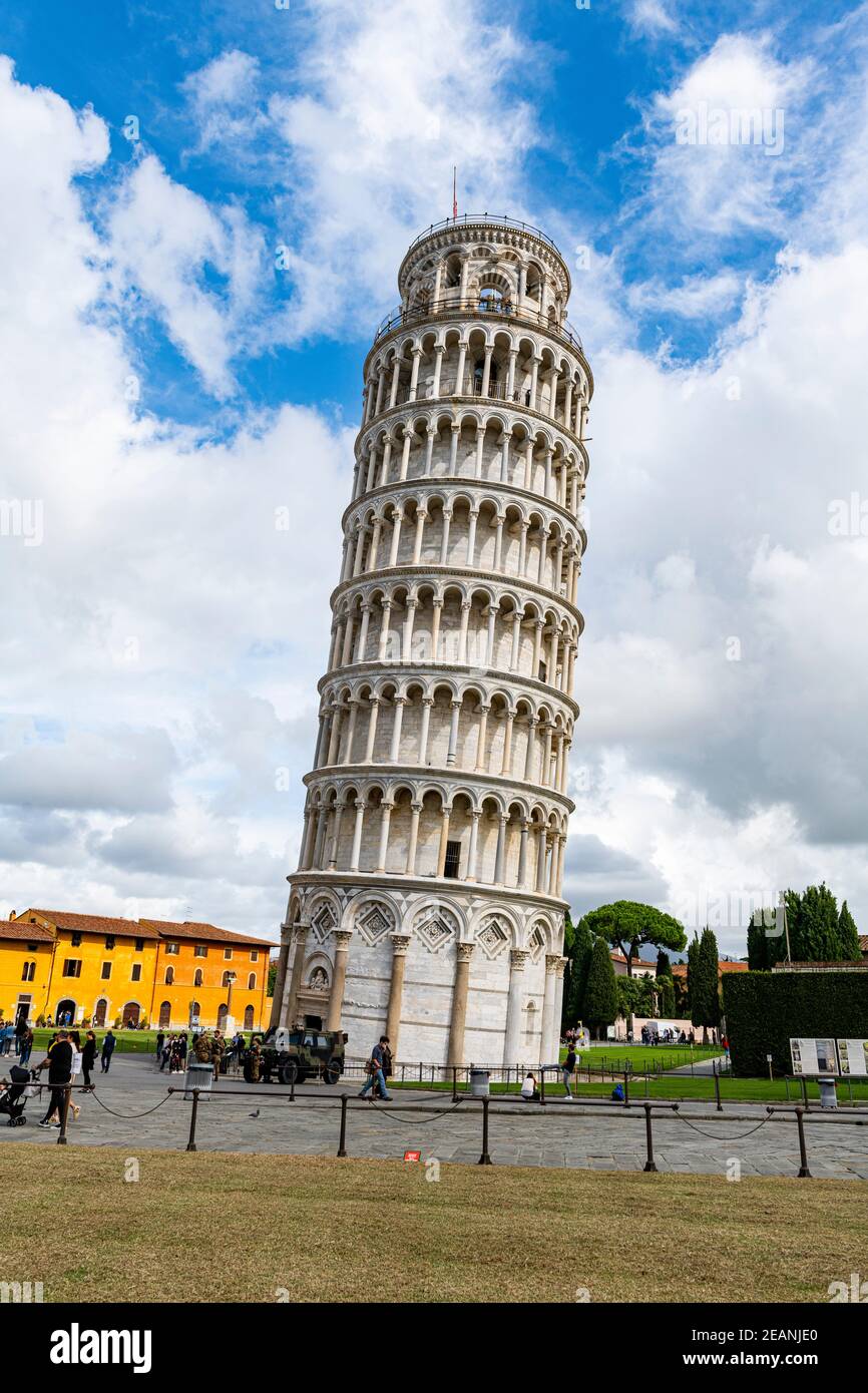 Schiefer Turm von Pisa, Piazza del Duomo, UNESCO-Weltkulturerbe, Pisa, Toskana, Italien, Europa Stockfoto