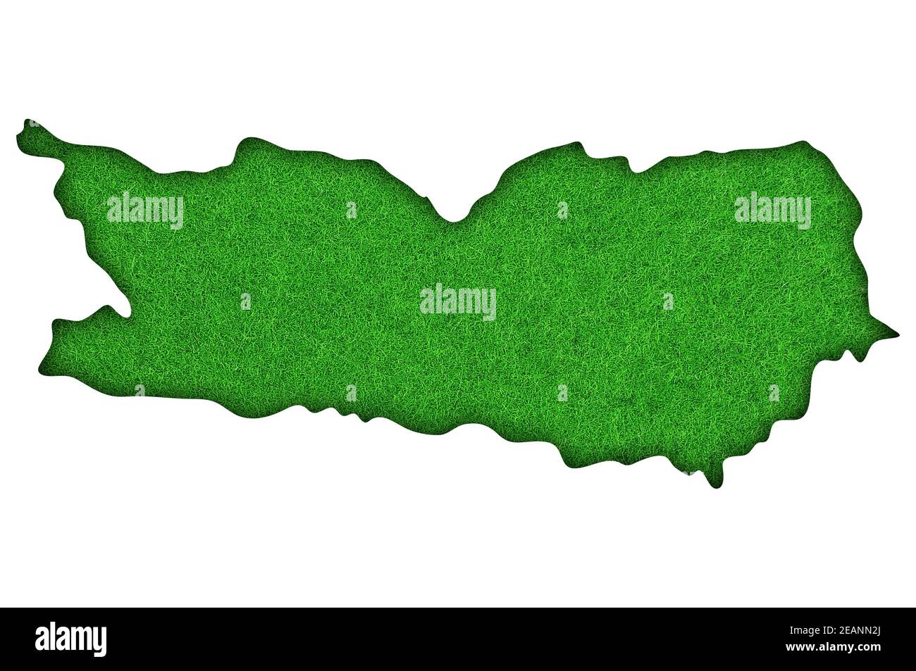 Karte von Kärnten auf grünem Filz Stockfoto