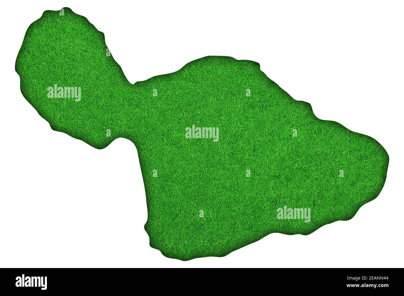 Karte von Maui auf grünem Filz Stockfoto