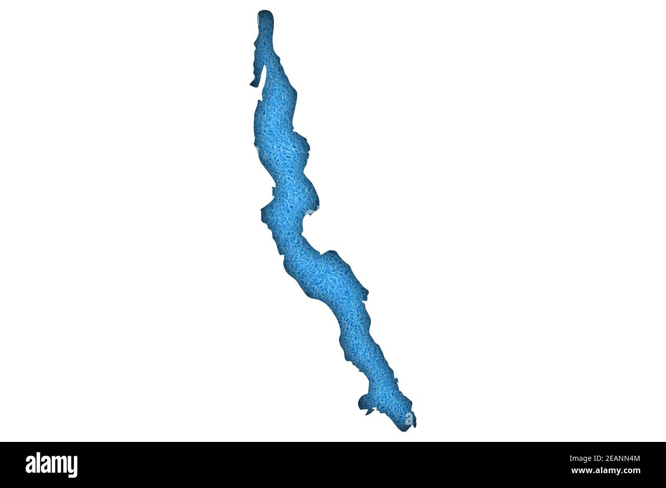 Karte Tanganjikasee auf blauem Filz Stockfoto