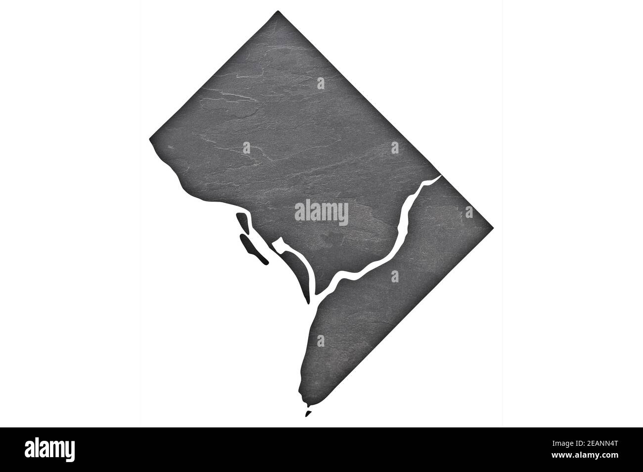 Karte von Washington DC. Auf dunklem Schiefer Stockfoto