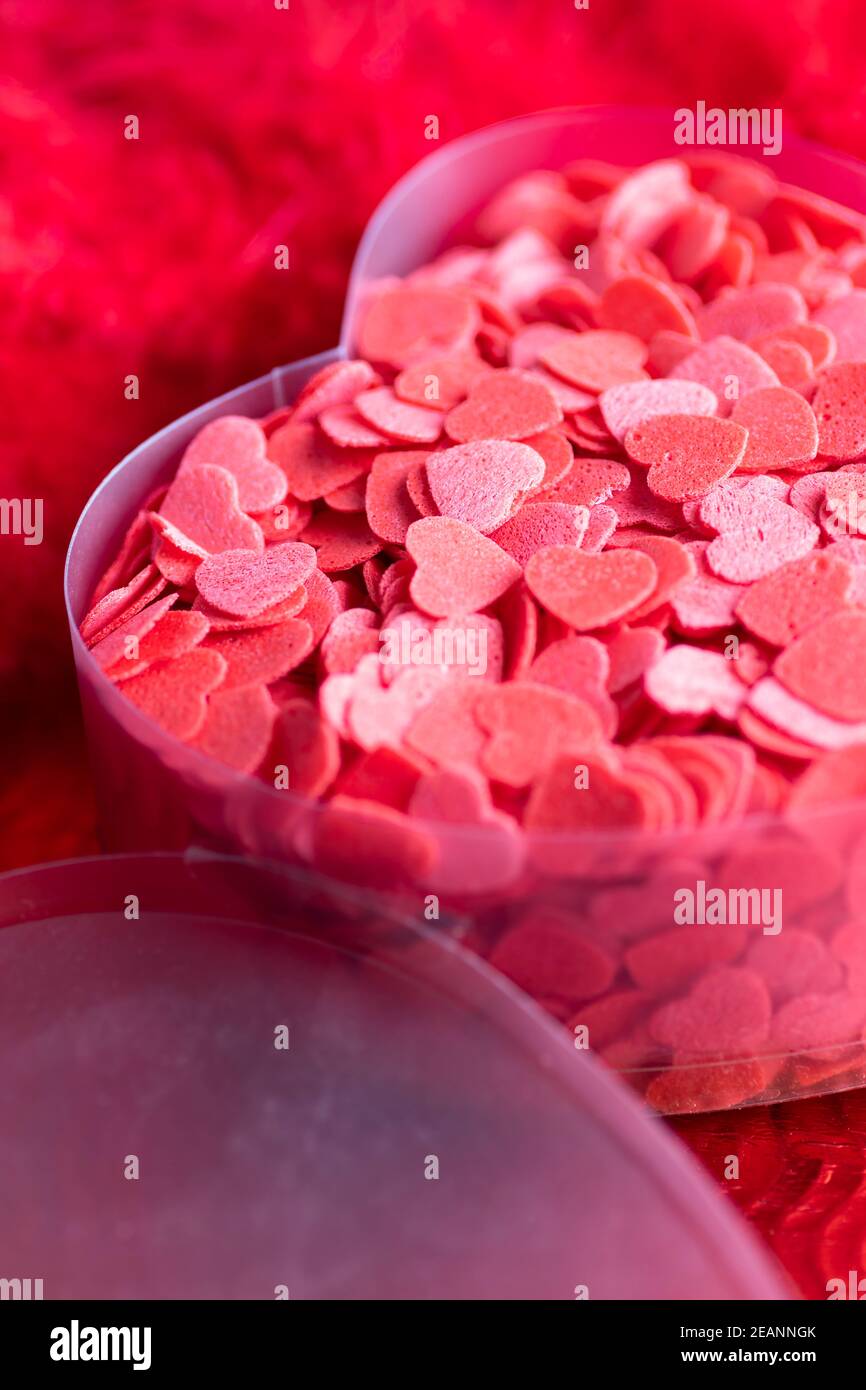 Stillleben von Valentinskerdekoration Stockfoto