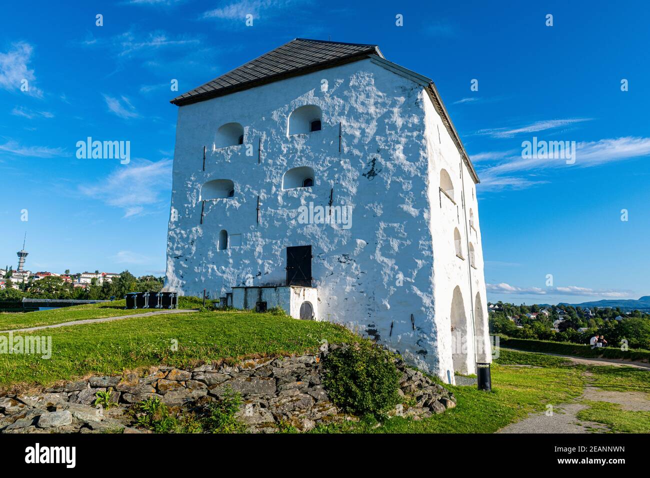 Kristiansten Festung mit Blick auf Trondheim, Norwegen, Skandinavien, Europa Stockfoto