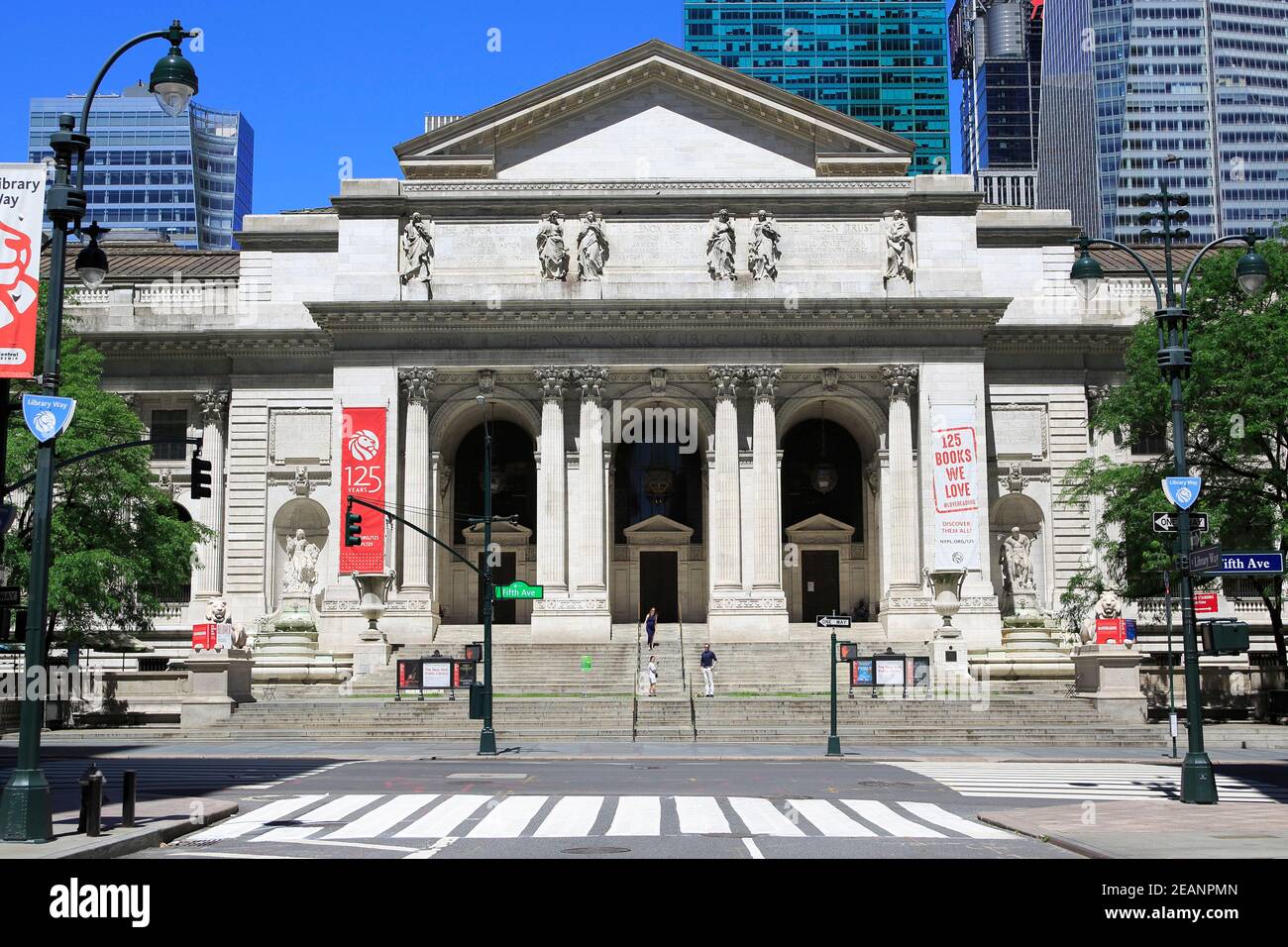 New York Public Library, Stephen A. Schwarzman Gebäude, 5th Avenue, Midtown Manhattan, New York City, New York, Vereinigte Staaten von Amerika Stockfoto