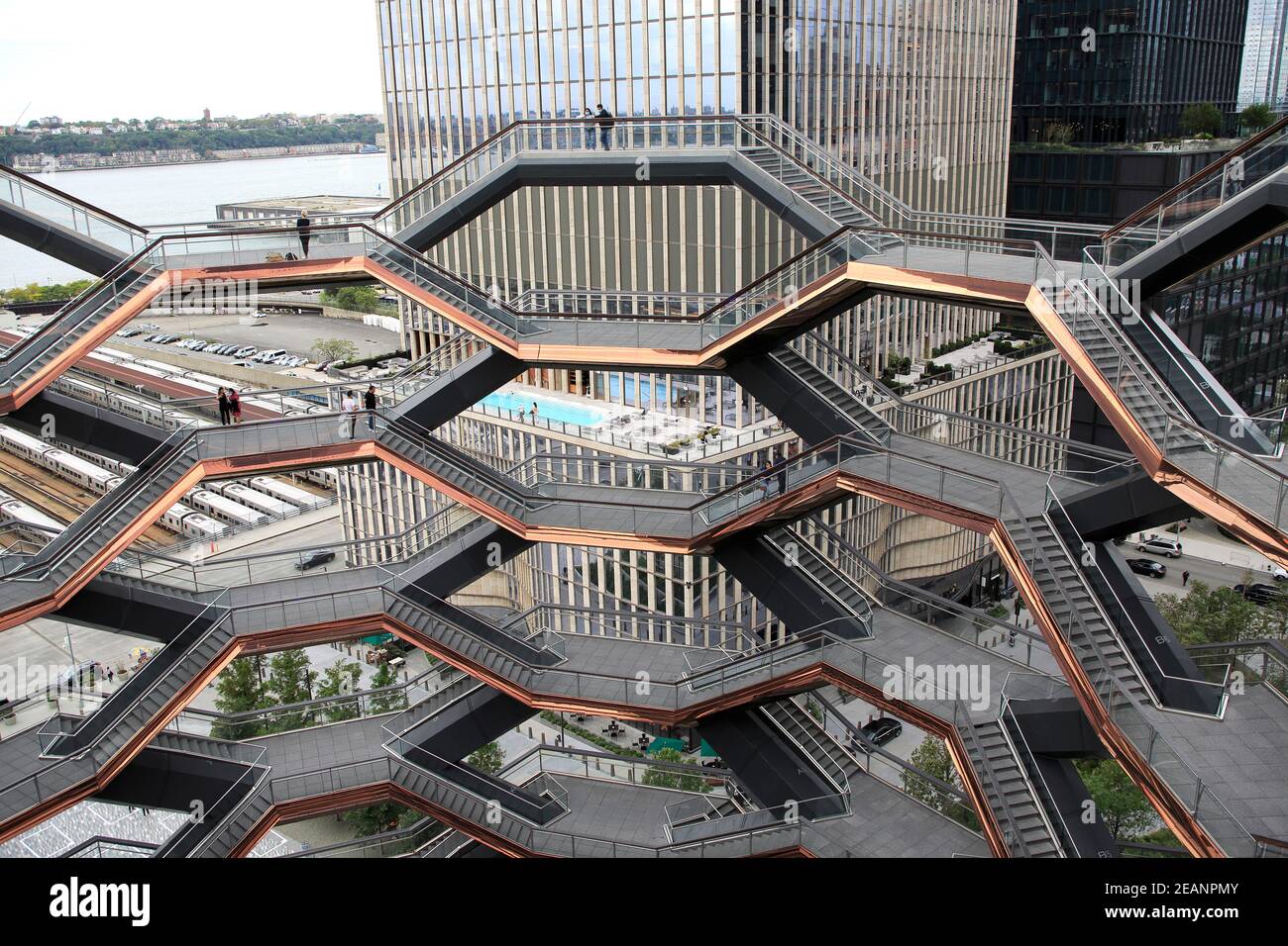 Interieur, das Schiff, Treppe, Hudson Yards, Manhattan, New York City, New York, Vereinigte Staaten von Amerika, Nordamerika Stockfoto
