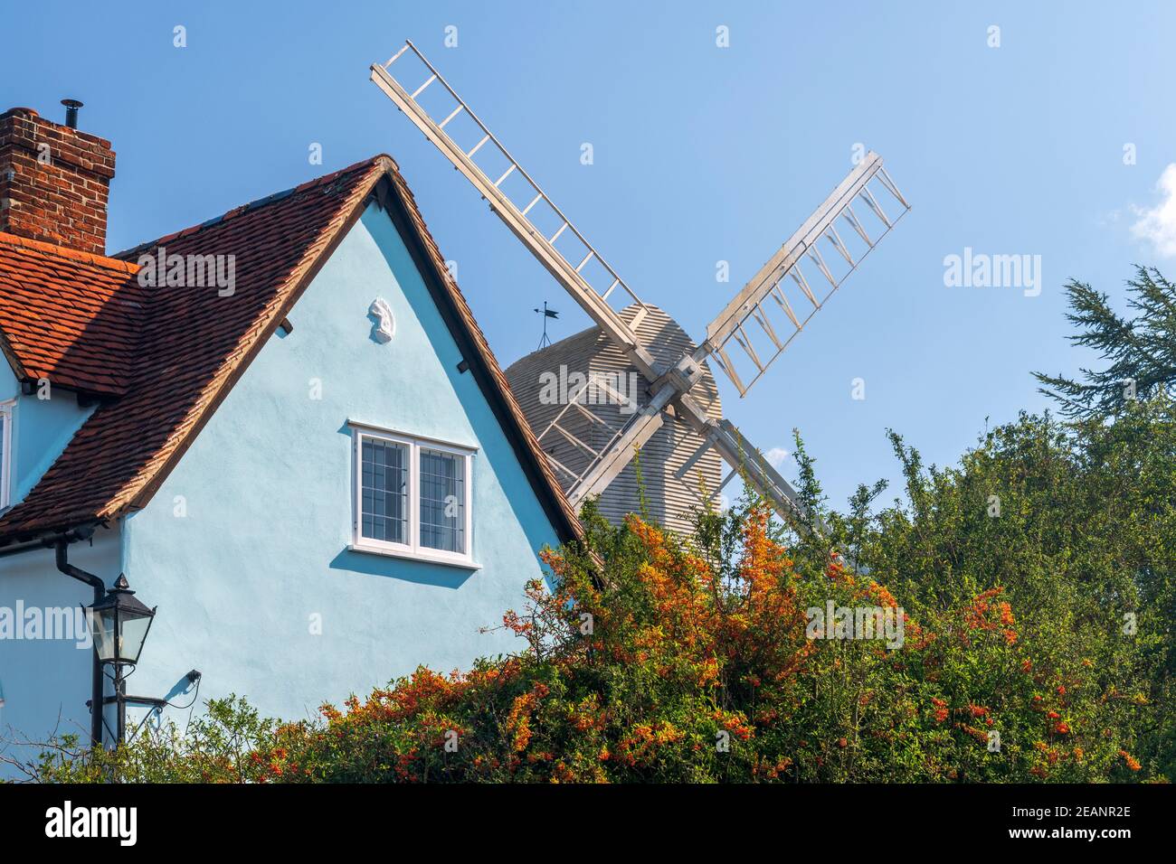 Ente End Mill (Litch's Mill) (Finchingfield Post Mill), Finchingfield, Essex, England, Vereinigtes Königreich, Europa Stockfoto