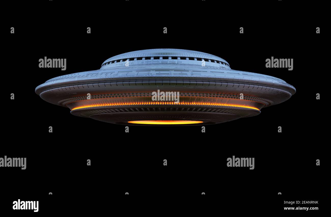 Nicht identifiziertes fliegendes Objekt Beschneidungspfad UFO Stockfoto