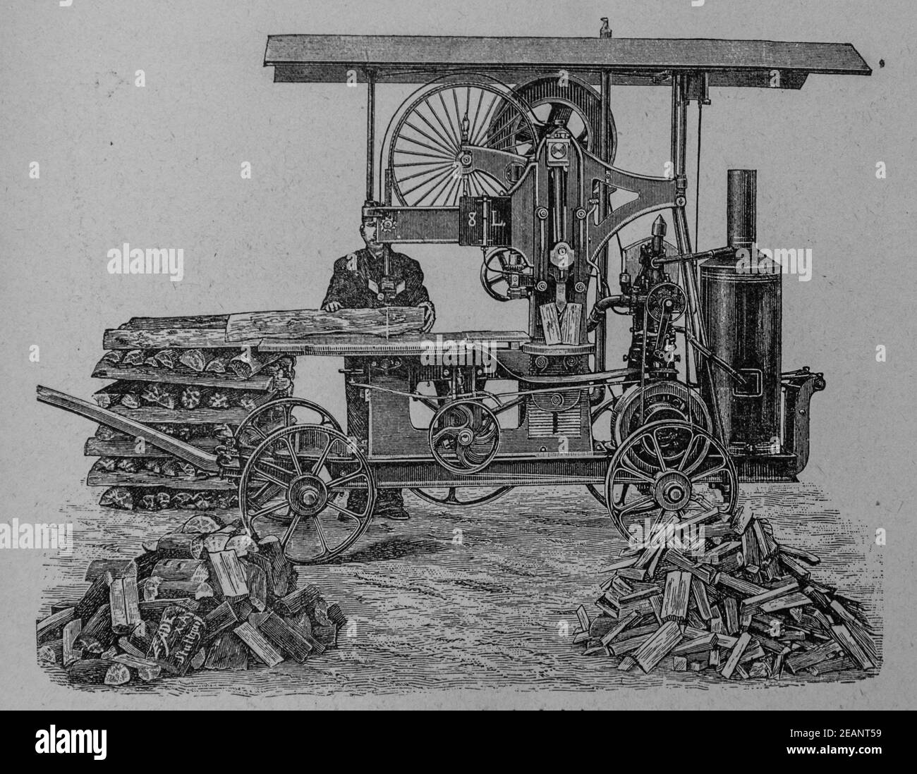 Machine a shier le bois, le mecanicien moderne,editeur librairie commerciale,1890 Stockfoto