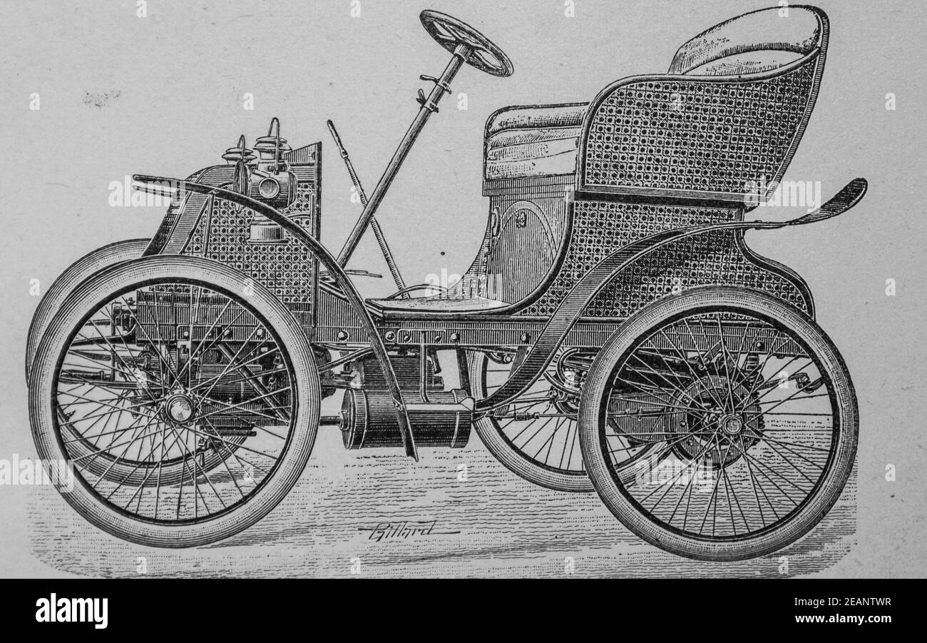 Geben Sie voiturette, le mecanicien moderne,editeur librairie commerciale,1890 ein Stockfoto