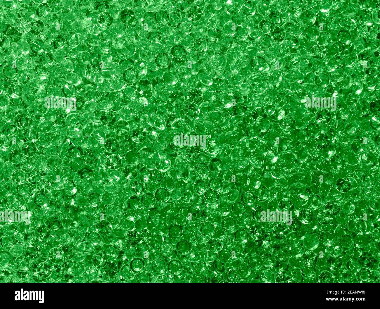 Hintergrund Muster aus grünen Strass Kristallen Stockfoto