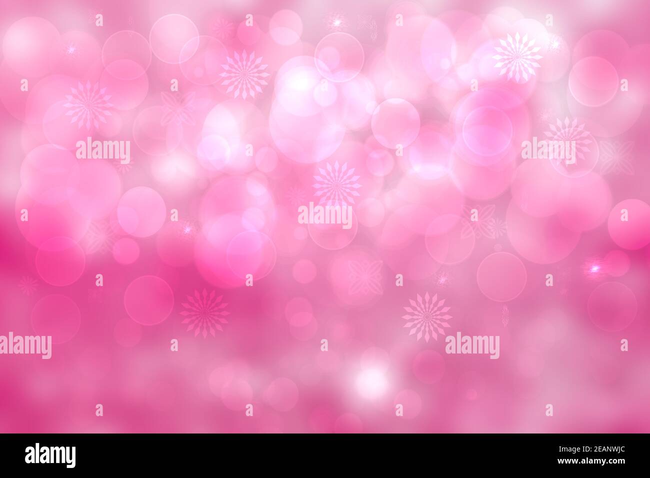 Abstrakte rosa weiß Licht Hintergrundstruktur mit leuchtenden kreisförmigen Bokeh Lichter und Sterne. Schöne bunte Frühling oder Sommer Hintergrund. Stockfoto
