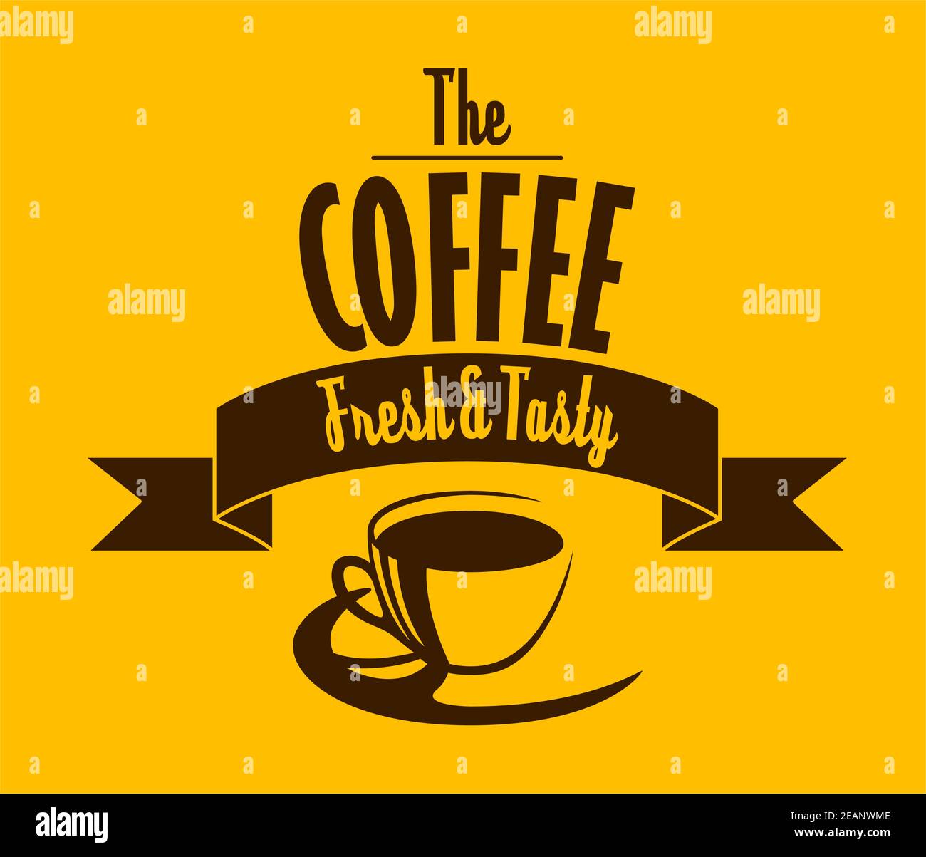Heißer Kaffee Banner mit Text Kaffee frisch und lecker, geeignet für Café-und Restaurant-Menü-Design Stock Vektor